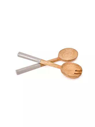 FYNCH-HATTON | Salatbesteck 2-tlg. KISHA Walnut | hellgrau